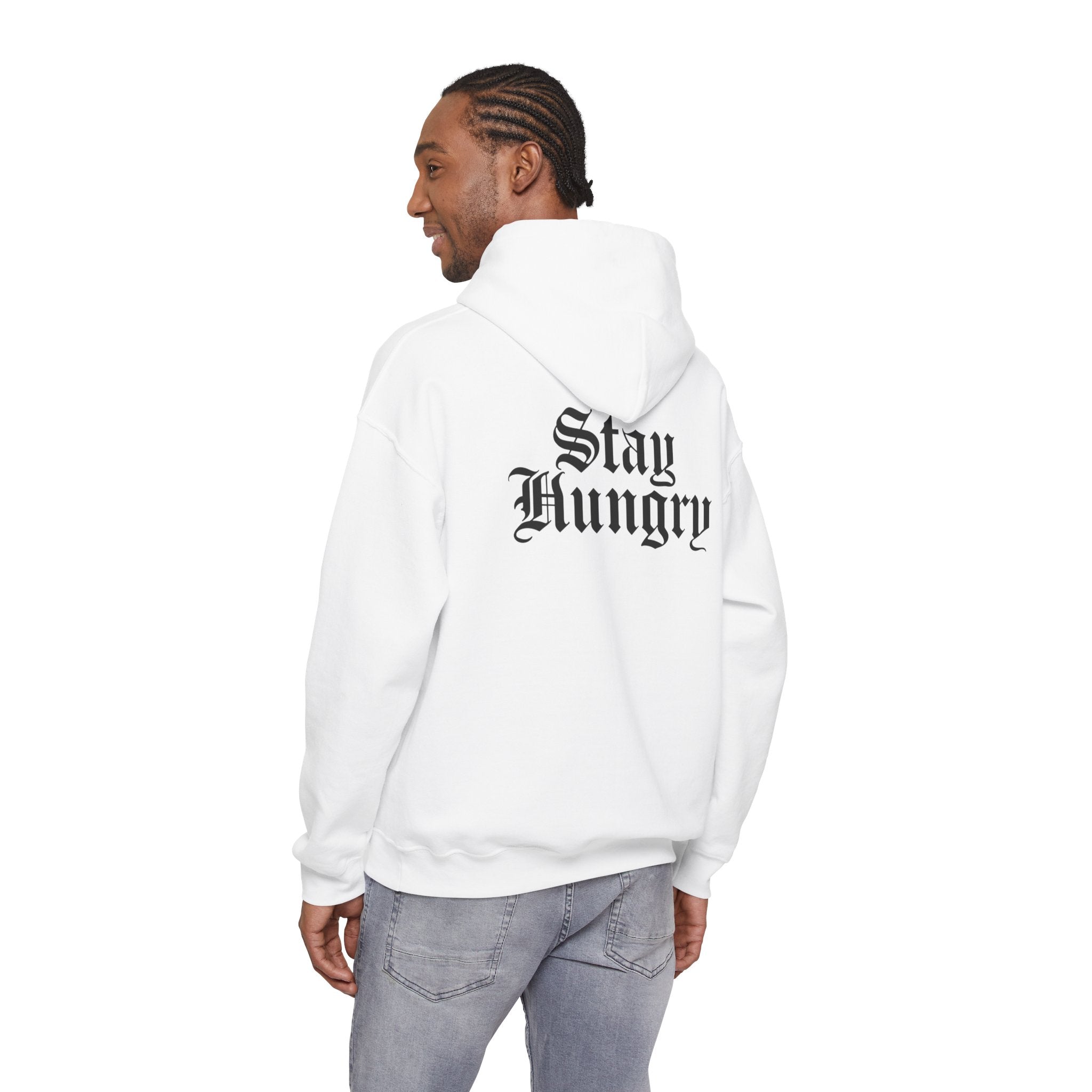 Stay Hungry Hoodie – Back Print | Motivational Unisex Hoodie (Light Edition)